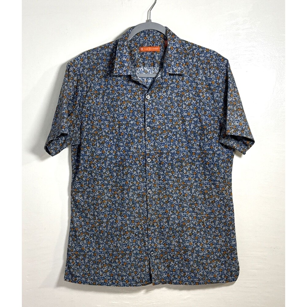 Tori Richard Men's Hawaiian Print Floral Cotton Shirt Sz Medium Vintage Casual